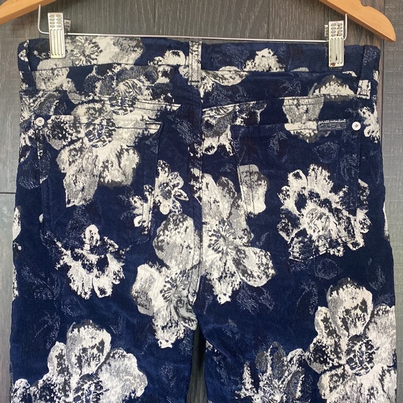 7 For All Mankind Navy Jacquard Ankle Skinny Pants - Picture 5 of 6